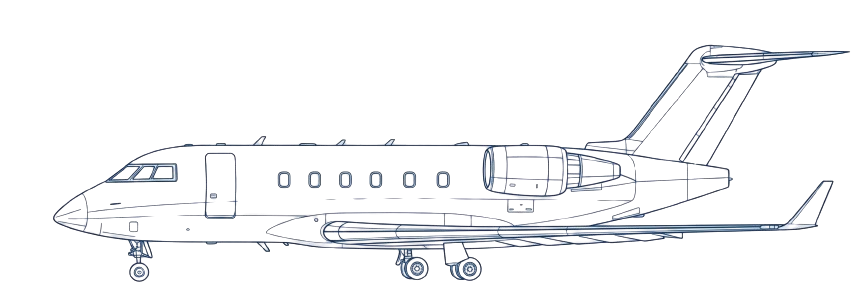 Challenger 601-3A side-profile technical line drawing