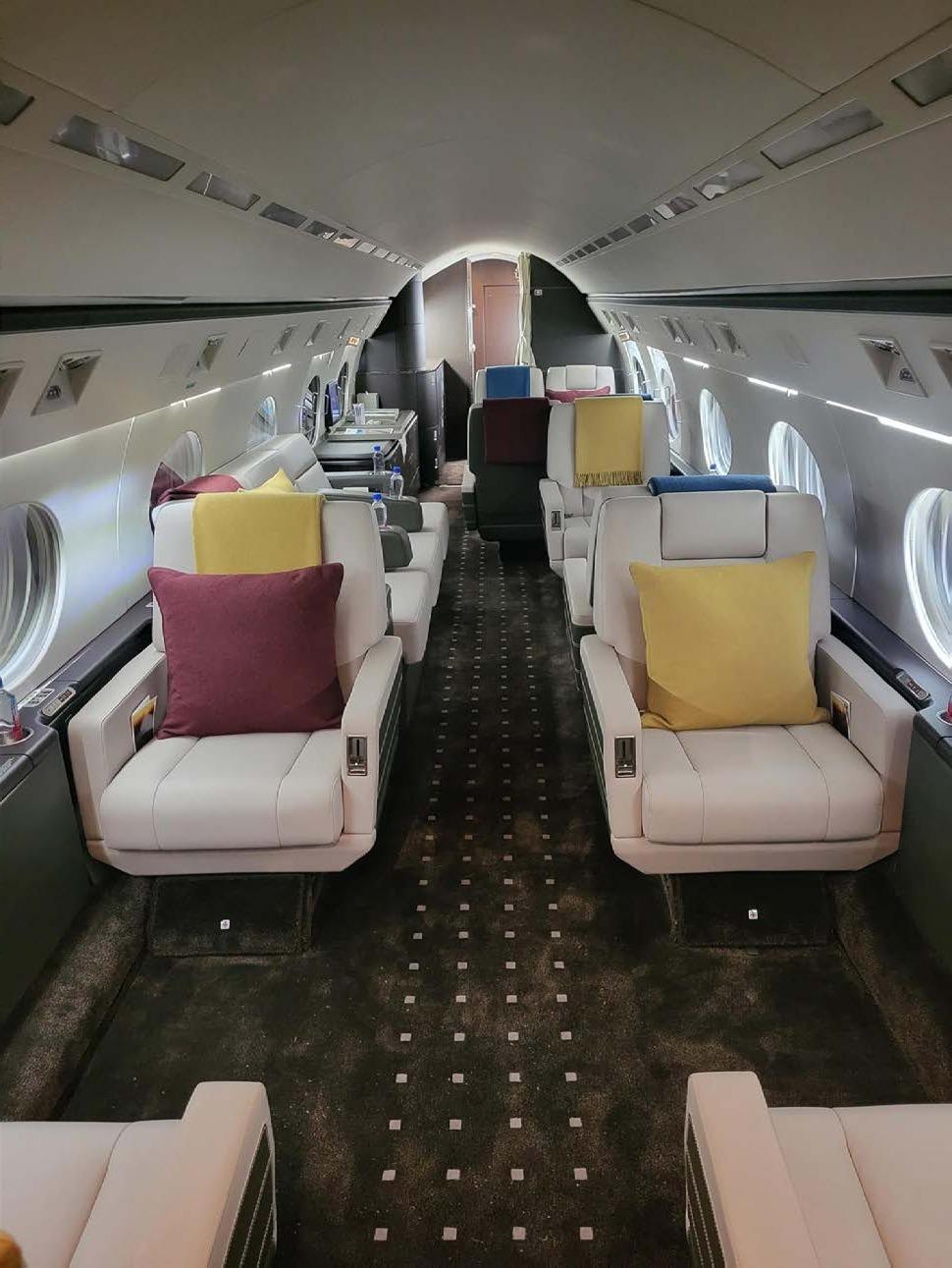 GIV-SP forward cabin looking aft with four-place club seating
